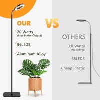 Grow Lights For Indoor Plants Full Spectrum Plant Grow Light 20W Led Floor Plant Growing Lamp With Height Adjustable Stand Of