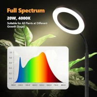 Grow Lights For Indoor Plants Full Spectrum Plant Grow Light 20W Led Floor Plant Growing Lamp With Height Adjustable Stand Of