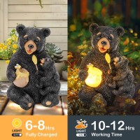 Gigalumi Solar Garden Statues Loving Bear Figurine Lights For Outside Yard Decorations Outdoor Garden Decor Unique Birthday Ho