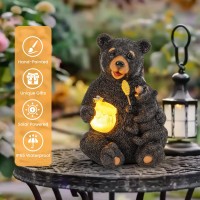 Gigalumi Solar Garden Statues Loving Bear Figurine Lights For Outside Yard Decorations Outdoor Garden Decor Unique Birthday Ho