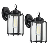 Senroyal Outdoor Wall Light Exterior Lighting Fixture Wall Lantern Black Porch Light Fixture With Clear Beveled Glass Outdoor