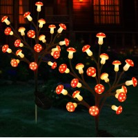 Solar Mushroom Lights Outdoor Garden Decor 2 Pack 40Led Solar Lights For Outside Decorations For Yard Solar Pathway Lights Out