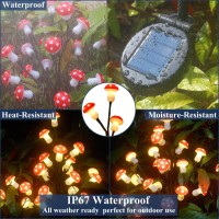 Solar Mushroom Lights Outdoor Garden Decor 2 Pack 40Led Solar Lights For Outside Decorations For Yard Solar Pathway Lights Out