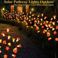 Solar Mushroom Lights Outdoor Garden Decor 2 Pack 40Led Solar Lights For Outside Decorations For Yard Solar Pathway Lights Out