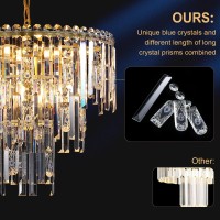 A Axilixi Modern Chandelier For Dining Room Crystal Gold 20 Chandelier 3 Ties Ceiling Pendant Light Fixtures Round Chandelier