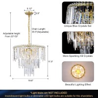 A Axilixi Modern Chandelier For Dining Room Crystal Gold 20 Chandelier 3 Ties Ceiling Pendant Light Fixtures Round Chandelier