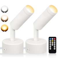 Urtom Dimmable Led Spot Lights Indoor Remote Controlled With Timer 3W Plugin Up Lights 3000K4000K5000K Uplighting Indoor S