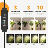 Grow Light Dual Head Plant Lights For Indoor Growing 30W 144Leds Full Spectrum Wide Illumination Area 55Ft Height Telescopic