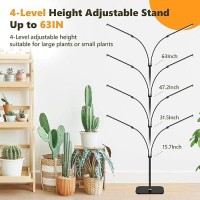 Grow Light Dual Head Plant Lights For Indoor Growing 30W 144Leds Full Spectrum Wide Illumination Area 55Ft Height Telescopic