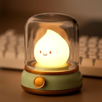 Bandiancy Cute Kerosene Night Light Cozy Light Rechargeable Night Light Shower Lamp Lovely Decoration Night Lights For Adults