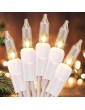 Meteds Christmas Lights 100 Count Clear Mini Lights White Wire Ul Certified Connectable Warm White String Lights For Christmas T