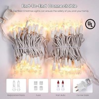 Meteds Christmas Lights 100 Count Clear Mini Lights White Wire Ul Certified Connectable Warm White String Lights For Christmas T