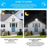 Semsmoks Motion Sensor Outdoor Flood Lights 20W Plugin Security Lights With 5Ft Cord 6000K 120V Motion Sensor Detector Lights