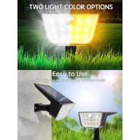 Roor Solar Spot Lights Outdoor Motion Sensor, Ip68 Waterproof Solar Landscape Spotlights, 6 Modes Warm White+Cool White Led Lights, For Pathway Garden Yard Wall Driveway (6 Pack)