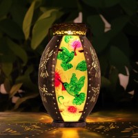 Starsoul Hummingbird Solar Lantern Stained Glass Metal Outdoor Lantern Waterproof Hummingbird Hanging Metal Decorative Lights