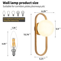 Wall Sconces Set Of Two Gold Wall Lamp Sconces Wall Lighting With White Globe Glass Shade Wall Lights Sconces Wall Decor Set Of