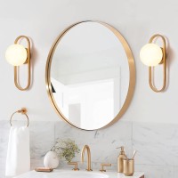 Wall Sconces Set Of Two Gold Wall Lamp Sconces Wall Lighting With White Globe Glass Shade Wall Lights Sconces Wall Decor Set Of