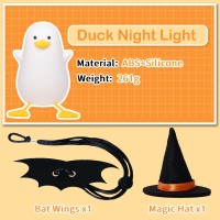 Attivolife Duck Night Light For Kids Led Bedside Table Silicone Lamp Timer Dimmable Animal Magician Touch Control Nursery Port