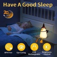 Attivolife Duck Night Light For Kids Led Bedside Table Silicone Lamp Timer Dimmable Animal Magician Touch Control Nursery Port