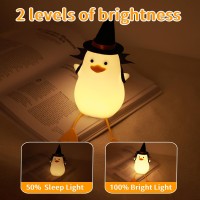 Attivolife Duck Night Light For Kids Led Bedside Table Silicone Lamp Timer Dimmable Animal Magician Touch Control Nursery Port