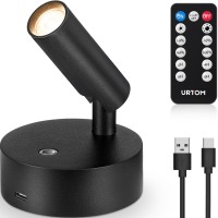 Urtom Wireless Spot Lights Indoor With Remote Up Lights Indoor Picture Light Battery Operated Spotlights With Timer Dimmable Acc