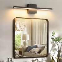 Lonrukat Bathroom Light Fixtures Over Mirror 20 Inch Black Bathroom Vanity Light Led Modern Wall Sconce 3000K Bar Vanity Light