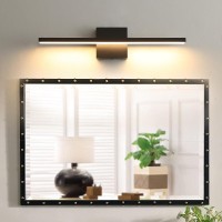 Lonrukat Bathroom Light Fixtures Over Mirror 20 Inch Black Bathroom Vanity Light Led Modern Wall Sconce 3000K Bar Vanity Light