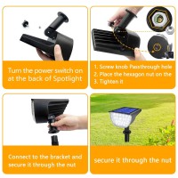 Aomil Landscape Spotlights Outdoor Solar Spot Lights For Outside Waterproof Ip67 Outdoor Lights For Yard Decor Garden Outdoor