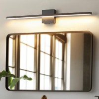 Lonruka Bathroom Light Fixtures Over Mirror 32 Inch Black Bathroom Vanity Light Led Modern Wall Sconce 3000K Bar Vanity Lights