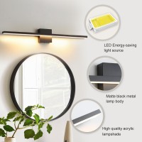 Lonruka Bathroom Light Fixtures Over Mirror 32 Inch Black Bathroom Vanity Light Led Modern Wall Sconce 3000K Bar Vanity Lights