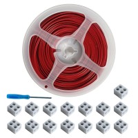 Cezelux 15Pack Erless Led Strip Connector 2Pin 8Mm With 328Ft Wire Tighten Screw Terminal Blocks 2 Pin 8Mm Connectors With Scr