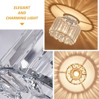 Xieyor Elegant Silver Crystal Chandelier Modern Semi Flush Mount Ceiling Light Fixtures For Hallway Kitchen Bedroom Living