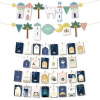 2 Set Eid Ramadan Mubarak Cards Banner 30 Day Ramadan Advent Calendar Card With Good Deeds Ramadan Mubarak Eid Decorations For