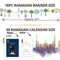 2 Set Eid Ramadan Mubarak Cards Banner 30 Day Ramadan Advent Calendar Card With Good Deeds Ramadan Mubarak Eid Decorations For