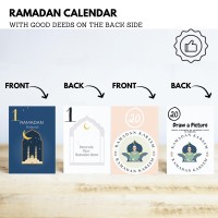 2 Set Eid Ramadan Mubarak Cards Banner 30 Day Ramadan Advent Calendar Card With Good Deeds Ramadan Mubarak Eid Decorations For