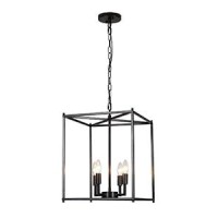 Foucasal Black Chandelier Farmhouse Chandelier For Dining Room, 12.6