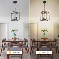 Foucasal Black Chandelier Farmhouse Chandelier For Dining Room, 12.6