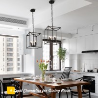 Foucasal Black Chandelier Farmhouse Chandelier For Dining Room, 12.6