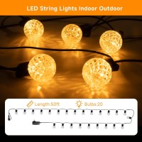 Sanben Led Outdoor String Lights, 50Ft Patio Lights With Remote, Ip65 Waterproof Outside Hanging Lights For Backyard Party Christmas -3000K