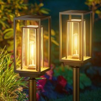 Kelme 2 Pack Solar Lights Outdoor Bigger Size Solar Pathway Lights For Outside Super Bright Up To 14Hrs Solar Garden Lights W