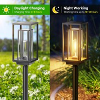 Kelme 2 Pack Solar Lights Outdoor Bigger Size Solar Pathway Lights For Outside Super Bright Up To 14Hrs Solar Garden Lights W