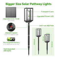 Kelme 2 Pack Solar Lights Outdoor Bigger Size Solar Pathway Lights For Outside Super Bright Up To 14Hrs Solar Garden Lights W