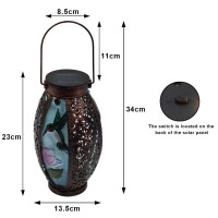 Ouisjyer Solar Lanterns Outdoor Hanging Light Hummingbird Solar Powered Led Glass Lights Decorative Waterproof Tabletop Hollow