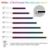 Niuzdu Outdoor Lights For House 79 Inch Modern Wall Light Fixture Rgb Black Long Linear Wall Mount Lighting Sconce Exterior