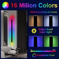 Niuzdu Outdoor Lights For House 79 Inch Modern Wall Light Fixture Rgb Black Long Linear Wall Mount Lighting Sconce Exterior