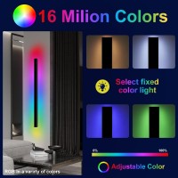 Niuzdu Outdoor Wall Lights 925 Inch Black Exterior Light Fixtures Wall Mount Rgb Modern Porch Lights Wall Sconce Long Linea