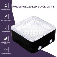 Winniw Rechargeable Black Light Dimmable Uv Light 120 Led Ultraviolet Blacklight Suitable For Neon Glow Party Halloween Bod