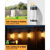 Btfarm 2 Pack Solar Fence Lights Outdoor Waterproof Led Deck Lights Solar Powered With Edison Bulbs Solar Wall Decorative Ligh