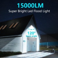 Totexil 2 Pack 150W Led Flood Light Outdoor, 15000Lm Super Bright Outside Work Light With Plug,Ip66 Waterproof Security Lights,5000K Daylight White Floodlights Outdoor For Garden Yard Playground Court