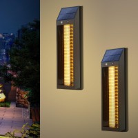 Chegif Solar Wall Lights Outdoor, 2 Pack Solar Porch Lights With 8 Lighting Modes, Ip65 Waterproof Led Outdoor Solar Lights For Garden,Front Door Yard, Front Porch Patio